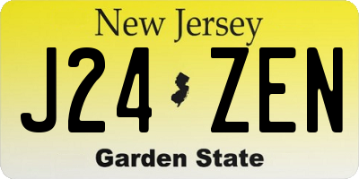 NJ license plate J24ZEN