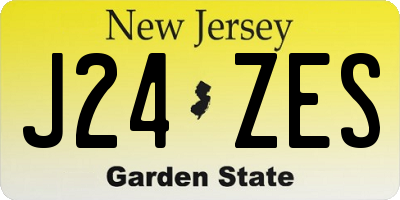 NJ license plate J24ZES