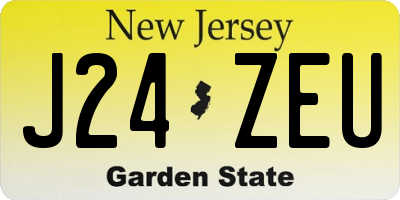 NJ license plate J24ZEU
