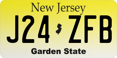 NJ license plate J24ZFB