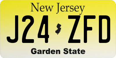 NJ license plate J24ZFD