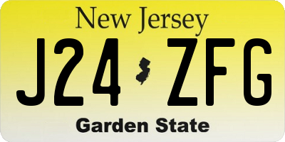 NJ license plate J24ZFG