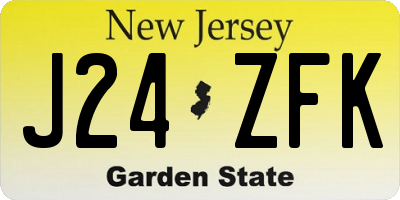 NJ license plate J24ZFK