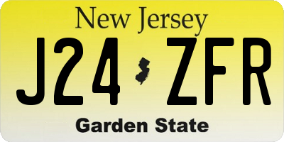 NJ license plate J24ZFR