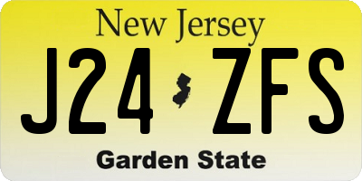 NJ license plate J24ZFS