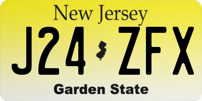 NJ license plate J24ZFX