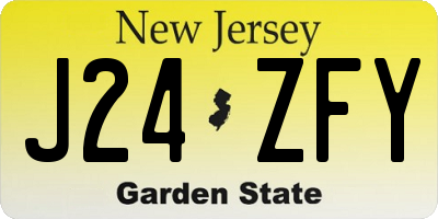NJ license plate J24ZFY