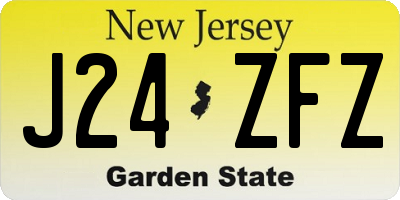 NJ license plate J24ZFZ