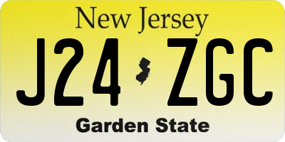NJ license plate J24ZGC