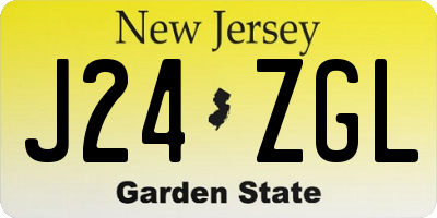 NJ license plate J24ZGL