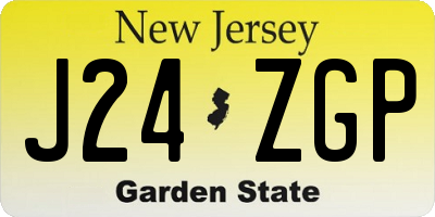 NJ license plate J24ZGP