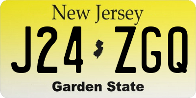 NJ license plate J24ZGQ
