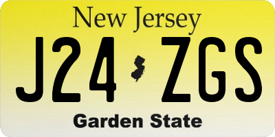 NJ license plate J24ZGS
