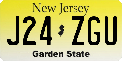 NJ license plate J24ZGU