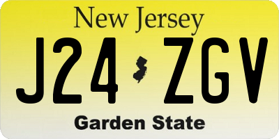 NJ license plate J24ZGV