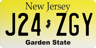 NJ license plate J24ZGY