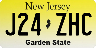 NJ license plate J24ZHC