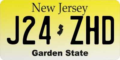 NJ license plate J24ZHD