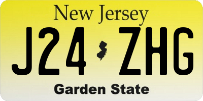 NJ license plate J24ZHG