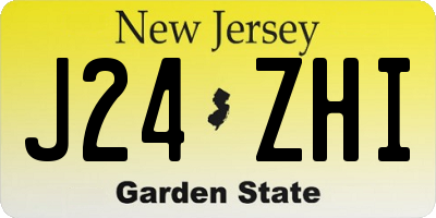 NJ license plate J24ZHI