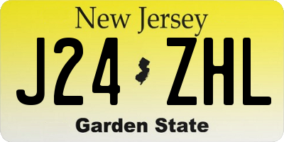 NJ license plate J24ZHL