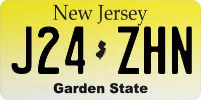 NJ license plate J24ZHN