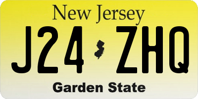 NJ license plate J24ZHQ