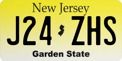 NJ license plate J24ZHS
