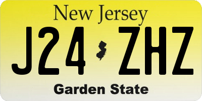 NJ license plate J24ZHZ