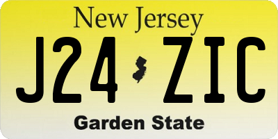 NJ license plate J24ZIC