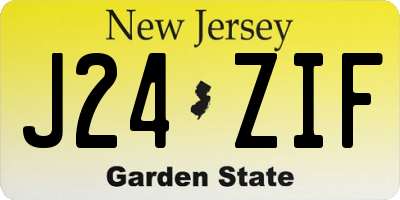 NJ license plate J24ZIF