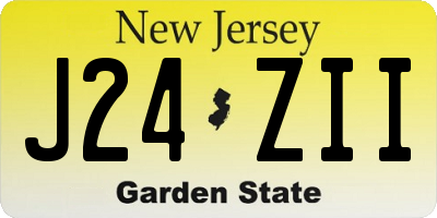 NJ license plate J24ZII