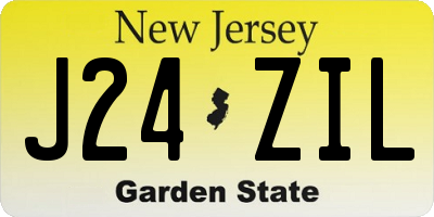 NJ license plate J24ZIL