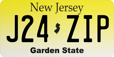 NJ license plate J24ZIP