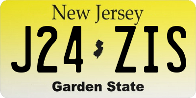 NJ license plate J24ZIS