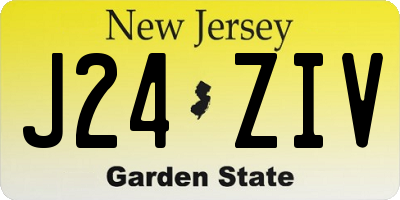NJ license plate J24ZIV