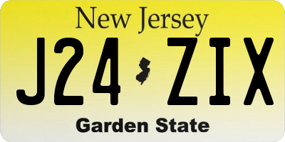 NJ license plate J24ZIX