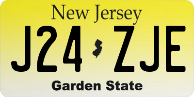 NJ license plate J24ZJE