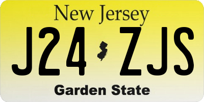 NJ license plate J24ZJS