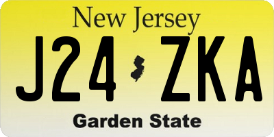 NJ license plate J24ZKA