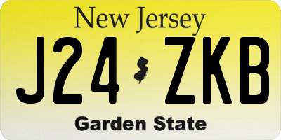 NJ license plate J24ZKB