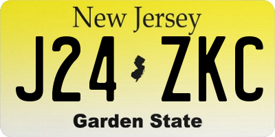 NJ license plate J24ZKC