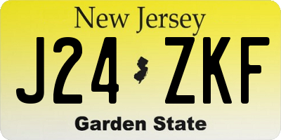 NJ license plate J24ZKF