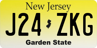 NJ license plate J24ZKG