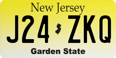 NJ license plate J24ZKQ