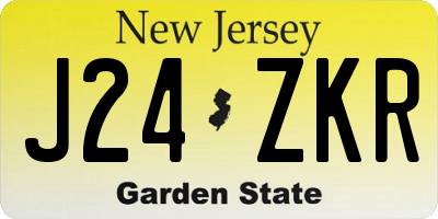 NJ license plate J24ZKR