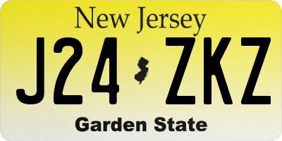NJ license plate J24ZKZ