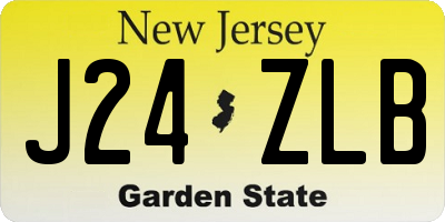 NJ license plate J24ZLB