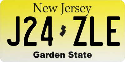 NJ license plate J24ZLE