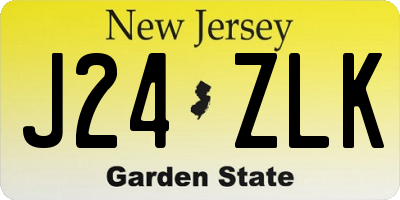 NJ license plate J24ZLK